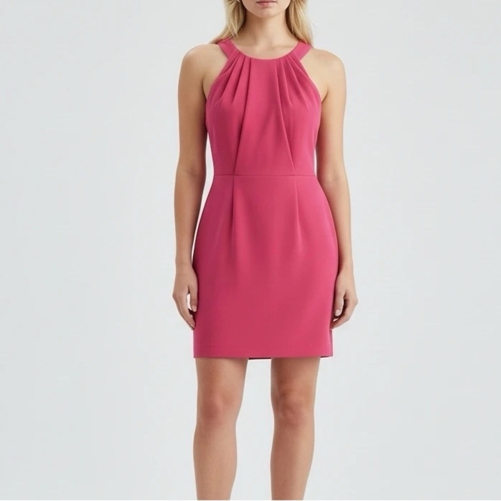 BCBG Hot Pink Open Back Mini Cocktail Dress